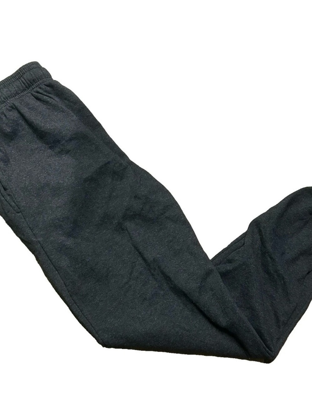 Men’s Real Essentials Charcoal Grey Tapered Fleece Sweatpants Size Medium